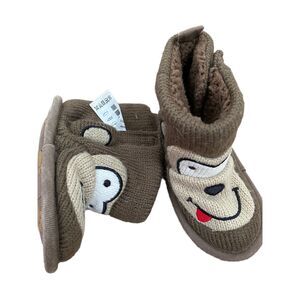M&S Baby 12-18m Monkey Slippers with Non-slip treads